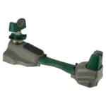 AOB Battenfeld Technologies Steady Rest NXT, green and grey shooting rest in angled view