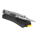 CMMG 22LR AR Conversion kit - Bravo with silver bolt assembly and black magazine, angled view