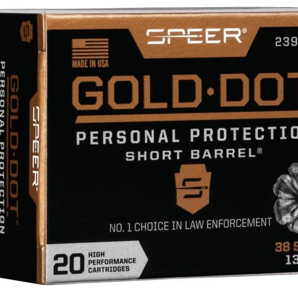 Speer Ammunition SPR GOLD DOT 38S+P 135G HP SB 20/200