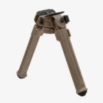 MAGPUL MOE BIPOD FDE, tan bipod in front view with legs extended