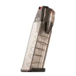 Elite Tactical Systems Omega Glock 17 Handgun Magazine, transparent side view with black base