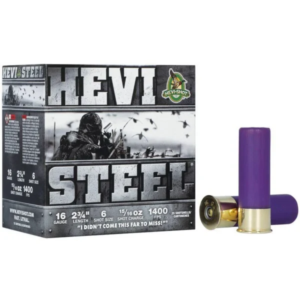 Environ Metal Inc HEVI-Shot HEVI-Steel Shotshells 16ga 2-3/4" 15/16oz 1400 fps #6 25/ct