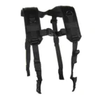 Blackhawk Load Bearing Suspenders Harness Black, front view with padded straps and buckles
