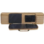 Bulldog BDT Tactical Rifle Case tan case shown open with black padded interior and handle