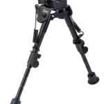 AOB Caldwell Pic Rail XLA Fixed Bipod black bipod with extended adjustable legs, front view