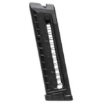 Sig Sauer P322 Magazine black angled front view with visible follower and witness slots
