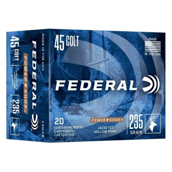 Federal Cartridge Co. Federal Power-Shok Handgun Ammunition 45 Colt 235gr JHP 845 fps 20/ct
