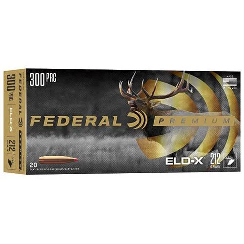 Federal Cartridge Co. Federal Premium ELD-X Rifle Ammunition 300 PRC 212gr PT 2860 fps 20/ct