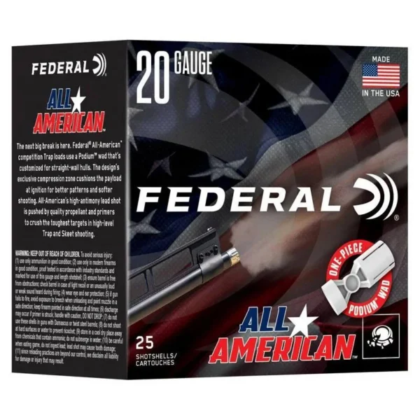 Federal FED ALL AMER 20GA 2.75" 7/8OZ #7.5
