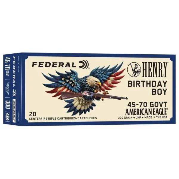 Federal Cartridge Co. Federal Henry 250th Anniversary Rifle Ammunition .45-70 Govt 300gr HP 1850 fps 20/ct