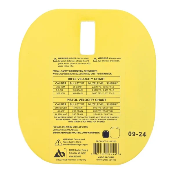 AOB Caldwell AR500 5" Caldwell C Target
