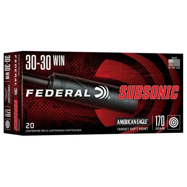Federal Cartridge Co. Federal Subsonic Rifle Ammunition .30-30 Win 170gr JSP 1000 fps 20/ct