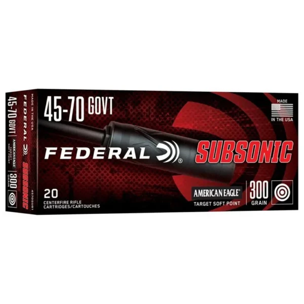 Federal Cartridge Co. Federal Subsonic Rifle Ammunition .45-70 Govt 300gr SP 1000 fps 20/ct