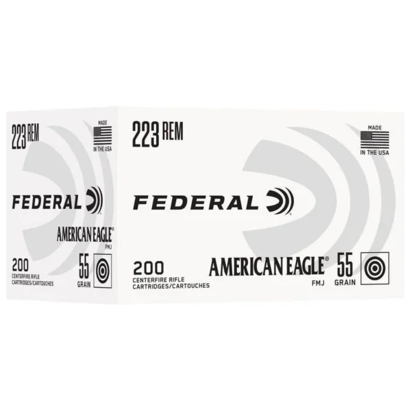 Federal Cartridge Co. Federal American Eagle Rifle Ammunition .223 Rem 55gr FMJ 3240 fps 200/ct