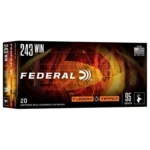Federal Cartridge Co. Federal Fusion Tipped Rifle Ammunition .243 Win 95gr PT 3050 fps 20/ct
