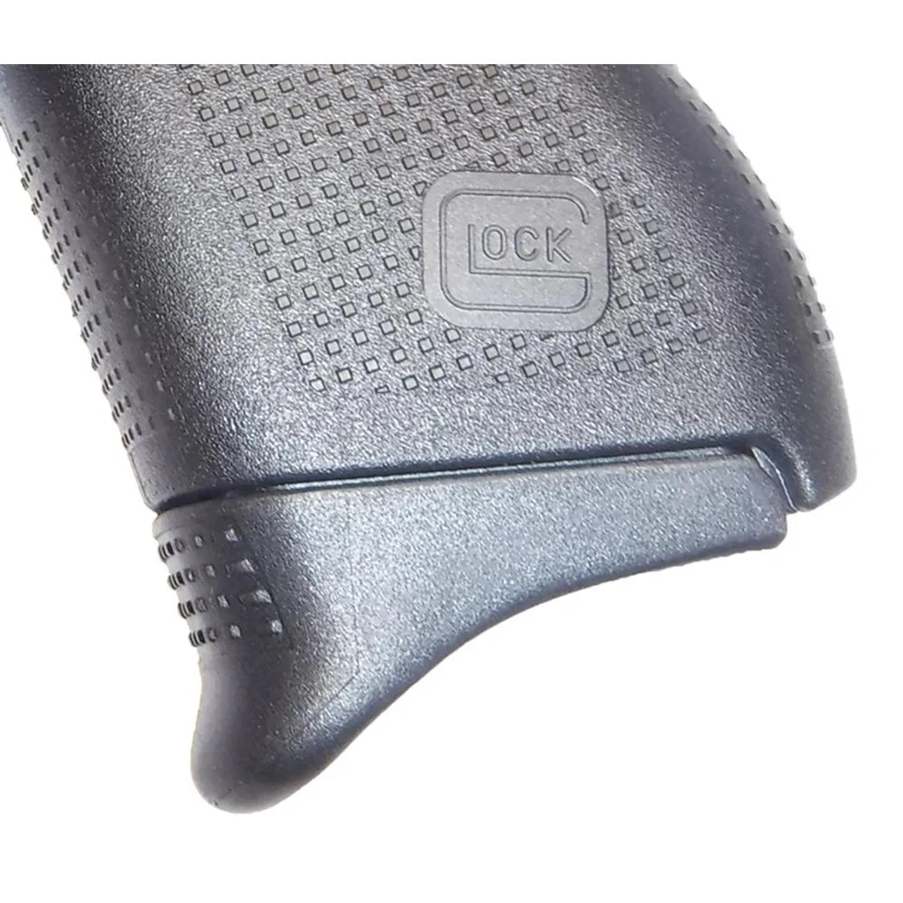 primary-50959 PEARCE GRIP EXT FOR GLK 43, black, close-up side view with textured grip and Glock logo