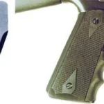 Pearce Grip Adapter AR15-To Govt Style black adapter shown loose and fitted behind a textured grip