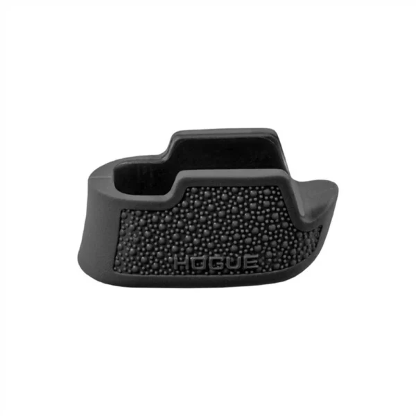Hogue Overmolded Rubber Magazine Extended Base Pad, black front view with textured panel