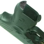 PEARCE FRAME INSERT FOR GLK SUBCMPT black insert installed in pistol grip, angled rear view