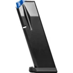 MEC-GAR CZ 75 Compact Handgun Magazine, angled view of black magazine with blue follower