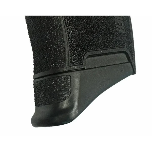 Pearce Grips Grip Extension for Sig Sauer P365, black right-side view with textured surface
