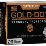 Speer Gold Dot ammunition, front of black and gold Personal Protection box