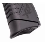 Pearce Grip XDM9 Elite Compact black magazine extension installed, angled rear view