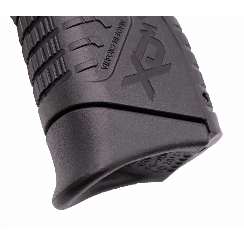 primary-51016 Pearce Grip XDM9 Elite Compact black magazine extension installed, angled rear view