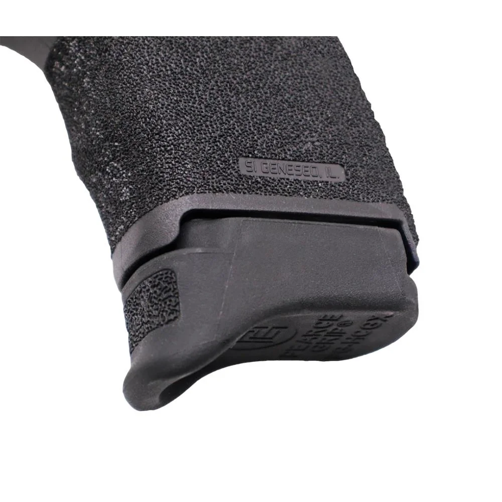 primary-51022 Pearce Grip Magazine Extension, black angled view installed on a textured pistol grip