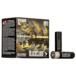 Federal FED BLK CLOUD, black and gold box with two black shells, one showing the base