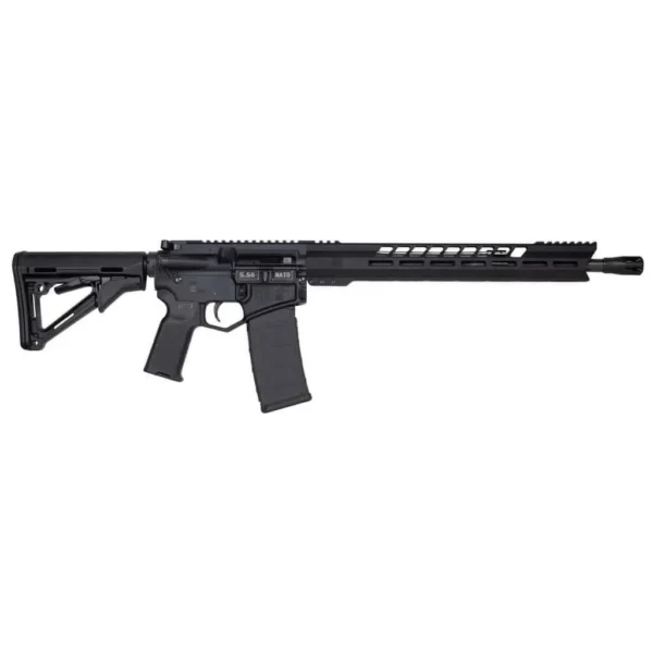 Diamondback DB15 Black Gold Series rifle, left-side view in black with magazine and rail