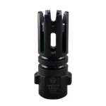GEMTECH QUICKMOUNT FH black flash hider, front angled view with open prongs and mounting base