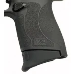 PEARCE GRIP EXT M&P 9MM SHIELD PLUS, black extension on a textured grip, close-up side view