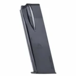 Mec-Gar Springfield SA-35 Browning Hi-Power magazine, black angled side view with metal body