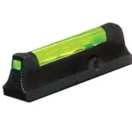 HiViz Front Ruger LCR Fiber Optic Sight, black sight in side view with bright green insert