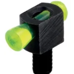 Hi-Viz HIVIZ SPARK II SIGHT SET GRN black sight with bright green fiber-optic rod, angled view