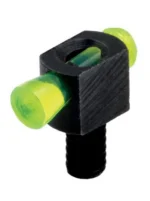 Hi-Viz HIVIZ SPARK II SIGHT SET GRN black sight with bright green fiber-optic rod, angled view