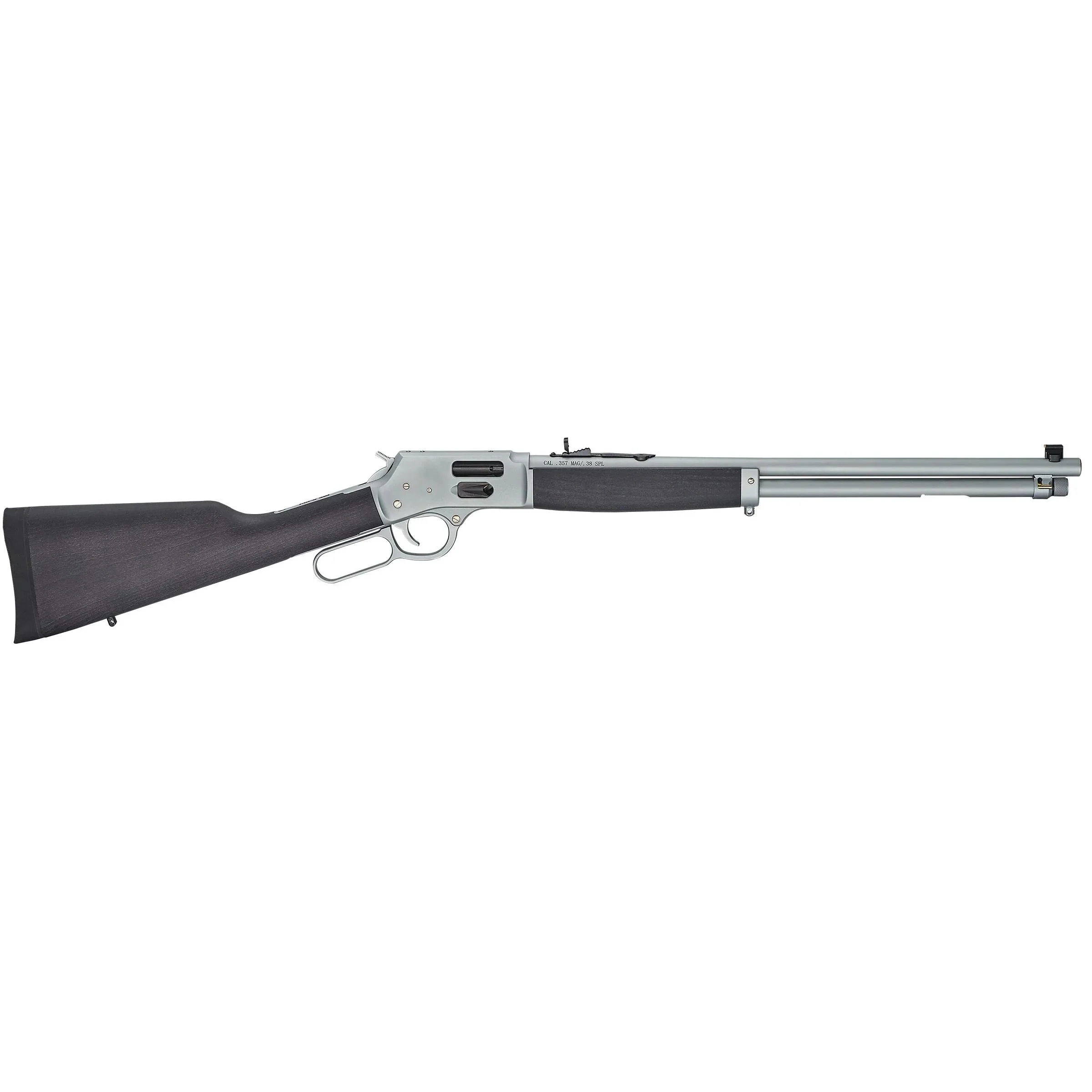 primary-51120 Henry H12 All Weather, side view with silver receiver and barrel, black stock and lever