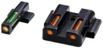 HIVIZ LiteWave H3 sight set with black housings, green and orange light pipes and orange dots