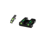 North Pass Ltd. Hiviz HIVIZ LiteWave H3 sight Green LitePipe/White front ring fits Glock Models Chambered in 9mm Luger 40 S&W