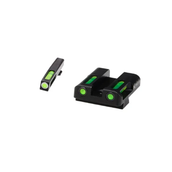 North Pass Ltd. Hiviz HIVIZ LiteWave H3 sight Green LitePipe/White front ring fits Glock Models Chambered in 9mm Luger 40 S&W