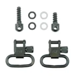 GrovTec Wood Screw Fore End Swivels, two black swivels with screws and washers
