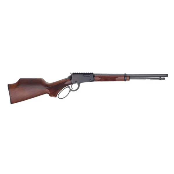 Henry H1 Sporter Carbine Rifle, right-side view with walnut stock, lever action and black barrel