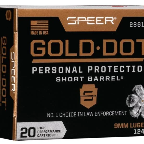 Speer Ammunition SPR GOLD DOT 9MM+P 124G HP SB 20/200