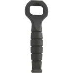KBAR KA-BARLEY BOTTLE OPENER BLK black front view with oval opener and grooved handle