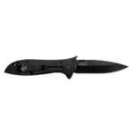 Kershaw CQC-4K Folding Knife, right-side view with black drop-point blade and coyote brown handle