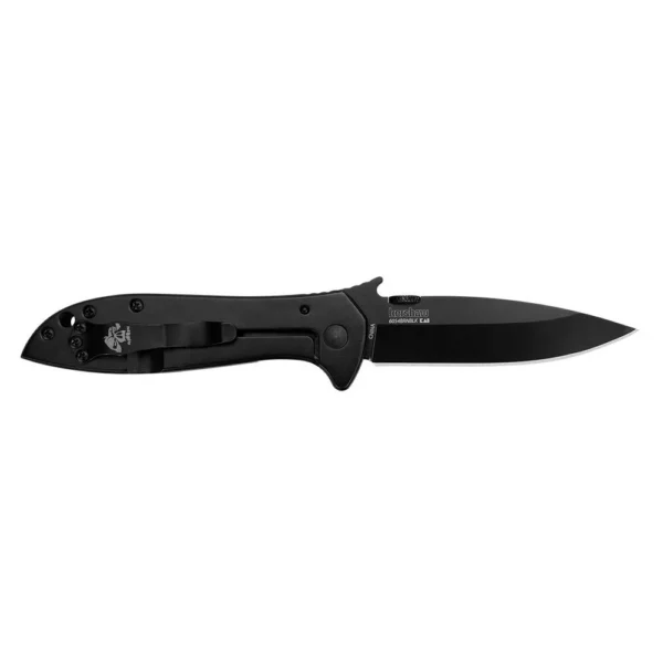 Kershaw CQC-4K Folding Knife, right-side view with black drop-point blade and coyote brown handle