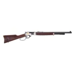 HENRY H4 SPIRIT OF CORPS, lever-action rifle in right-side view with brown stock and silver receiver