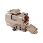 Sig Sauer ROMEO8T Red Dot Sight, flat dark earth right-side view with lens covers open