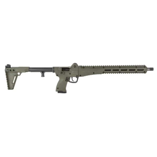 Kel-Tec S2K-Multi rifle, green right-side view with stock, pistol grip and long top rail